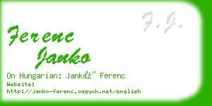 ferenc janko business card